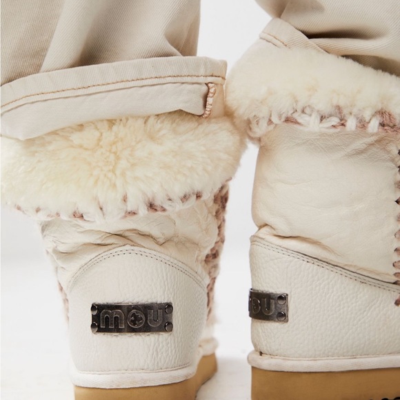 Mou Overstitch Leather Boots size US 5 EU 36 - Picture 2 of 3